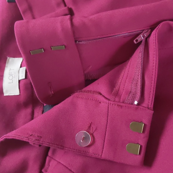 Loft Burgundy Modern Skinny Ankle pant size 10 - Picture 5 of 14